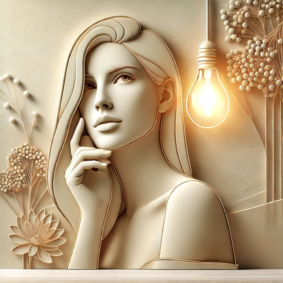 Frau Zeichnen Sie Eine Gl&uuml;hbirne In White Board